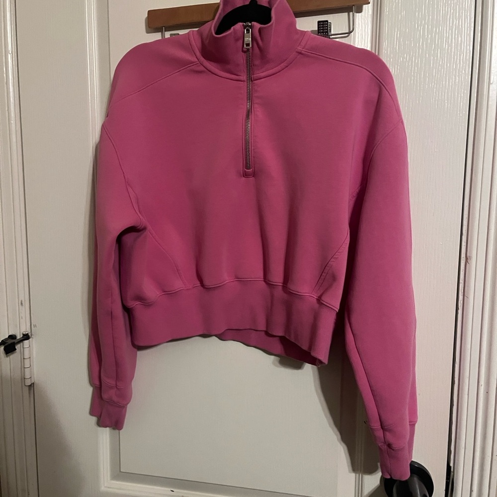 Abercrombie & Fitch Pink Half-Zip Sweatshirt